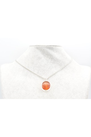 Murty99 Hakiki Doğal Karnelyan Akik Taşı Kolye Ucu Kırmızı