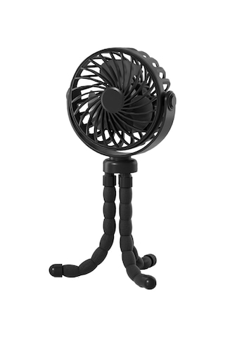 Kangvka Siyah F3 Cep Fanı - 360 Döner, 3 Hızlı, Işıklı, 800mah Pil - Bebek Arabası/ofis/ev Kullanıma Uygun