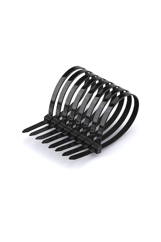 Plastik Cırt Kelepçe 4.8X300 Siyah 100 Ad - Kablo Bağı Siyah