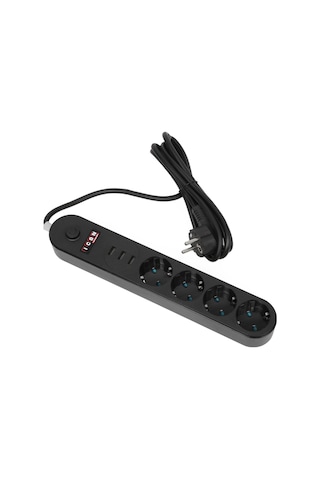 Icon BM-9201 Anahtarlı 3xUSB Çıkışlı 4'lü Akım Korumalı Priz