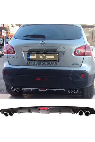Nissan Qashqai Difüzör Arka Tampon Eki 4 Egzoz Çıkışlı Siyah