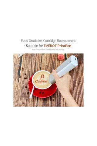 Evebot Mürekkep Kartuşu Printpen El Tipi Gıda Yazıcısı Mürekkep Değişimi 18ml Kapasite Taşınabilir Mini Kahve Latte Sanatı Dıy Desenleri Tasarımı - Kahve