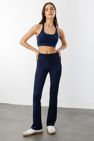 Kadın Yüksek Bel Toparlayıcı Çift Cepli Ispanyol Paça Tayt İspanyolpaça-tayt Lacivert