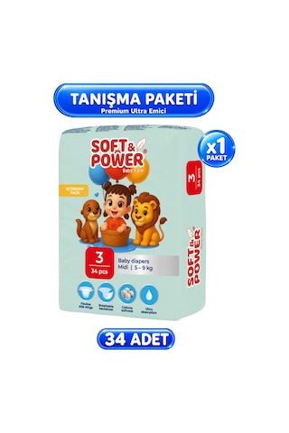Bebek Bezi No:3 5-9 Kilo Midi 34'lü 3 Numara