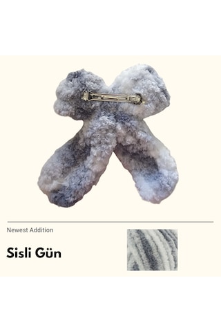 Sisli Gün Puffy Toka Beyaz - Gri - Pudra - Siyah