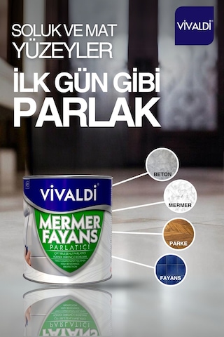 Fayans ve Mermer Parlatıcı Şeffaf Vernik, 0,8LT Seramik, Mermerit, Parke, Zemin Cilası, Su Yalıtımlı, Çift Bileşenli, Epoksi Reçine Esaslı, Kaydırmaz Vernik