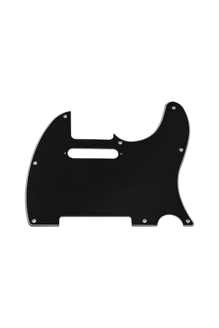 Telecaster Uyumlu Elektro Gitar Pickguard 8 Delikli Düz Siyah