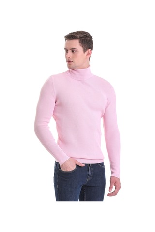 Hatemoğlu Pembe Slim Fit Fitilli Balıkçı Yaka Yünlü Triko Kazak 34232023a0 Pembe