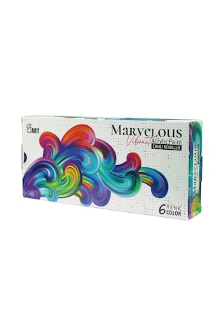 E&d Art Marvelous 6x60ml Akrilik Boya Canlı Renkler Set / Ed.5526