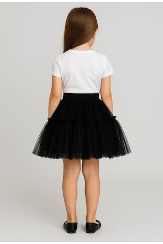 Gala Altı Fırfırlı Tütülü Kız Çocuk Etek Siyah