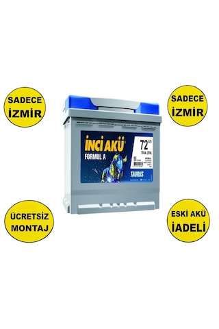 İnci Formul A Taurus 12 V 72 Ah 700 Cca En Akü-yerinde Montaj