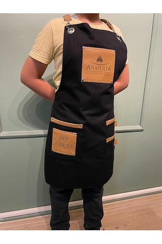 Yeni Sezon Trend Önlükler Deri Cep Detaylı Chef Garson Cafe Önlük