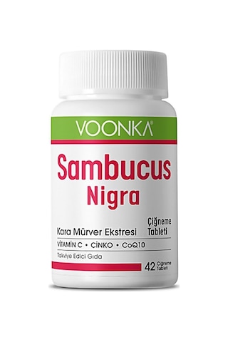 2 Kutu Voonka Sambucus Nigra (Kara Mürver ) Çiğneme 42 Tablet