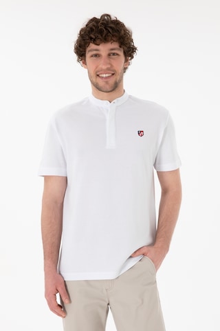 U.S. Polo Assn. Erkek Regular Fit Hakim Yaka Beyaz Basic Tişört 50305914-VR013