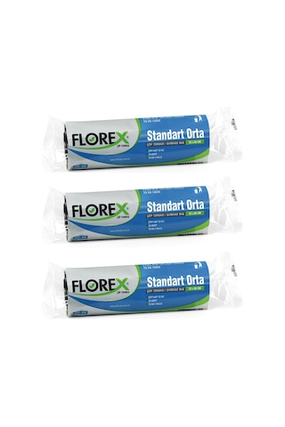 Florex Standart Orta Boy Çöp Torbası 55x60 Cm 20'li Rulo Siyah 3 Rulo (60 Adet)