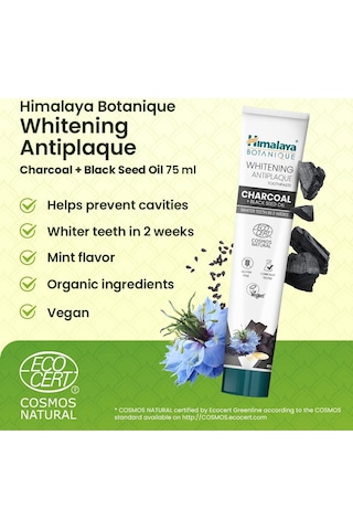 Botanique Beyazlatıcı Plak Karşıtı Organik Diş Macunu 75ml 2'li Paket Ecocert Cosmos Sertifikalı