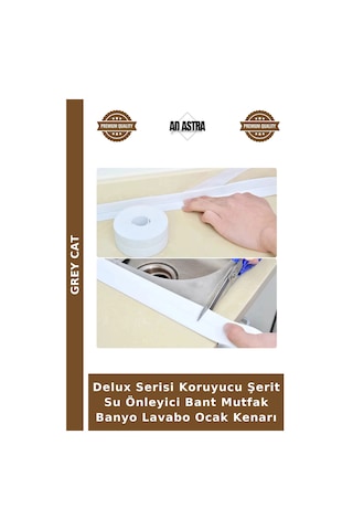 Delux Serisi Koruyucu Şerit Su Önleyici Bant Mutfak Banyo Lavabo Ocak Kenarı