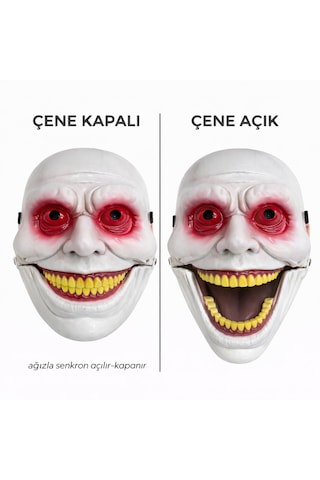 Go İthalat Hareketli Çene Mekanizmalı Korku Maskesi Kırmızı 14+ Yaş