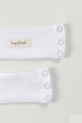 Tinylamb Bebek Bodysuit Beyaz Renk Uzatma Aparatı 2 Adet Kısa Ve Uzun %100 Pamuk 9.5mm Çıtçıtlı Beyaz