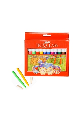 Jumbo Keçeli Kalem 12 Renk Trix 12 li Jumbo Keçeli Kalem 1 Adet