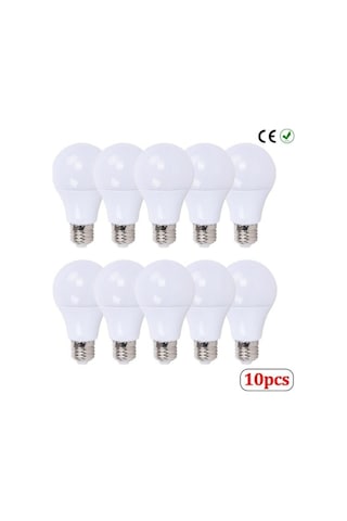 10 Adet 9 Watt E27 Duylu Led Ampul - Beyaz Işık- 10'lu Paket
