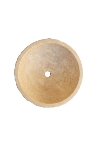 Dışı Yontulmuş Traverten Doğaltaş Lavabo