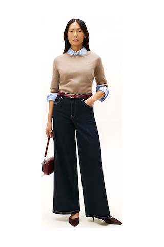 Tommy Hilfiger Wool Cash C-nk Ls Sweater Kadın Bej Kazak - Ww0ww47470 Bej