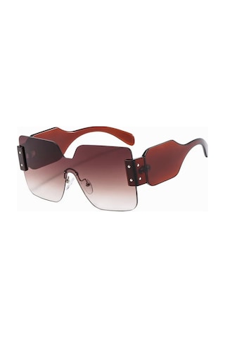 Rimless Vintage & Retro Güneş Gözlüğü Kahverengi