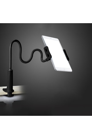 Xindoker 80cm Metal Telefon Ve Tablet Tutucu - 360 Derece Döner, Esnek Uzun Kollü, Masa/sandık Tutucu, Siyah 11-18cm Uyumlu Diğer