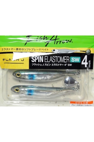 Fish Arrow Flash J Spin Elastomer Sw 10cm 4'' 102 Blue Spot Silver Silikon Balık 3 Adet