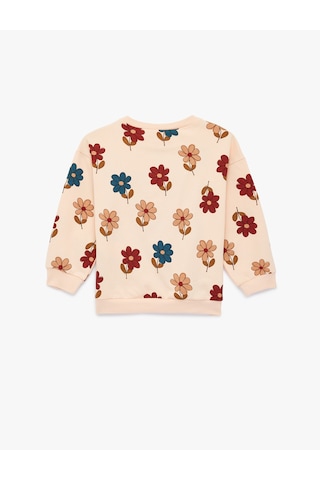 Koton Uzun Kollu Bisiklet Yaka Pamuklu Çiçekli Sweatshirt Pembe Desenli 6smg10040ak Pembe Desenli