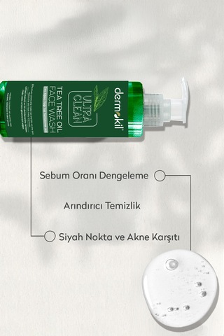 Dermokil Ultra Clean Çay Ağacı Yağı Yüz Temizleme Jeli 300 ML