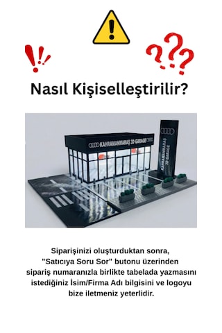 Led Işıklı Showroom & Servis Dioraması - Kişiye Özel İsimli Ve Logolu Galeri Otopark Maketi