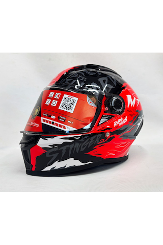 Mt Stinger 2 Ardent C5 V-28B Şefaf Vizörlü Kask Parlak Kırmızı