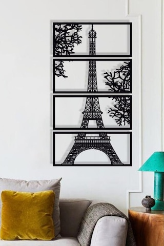 Paris Eyfel Kulesi Tablosu Ahşap Dekoratif Duvar Tablosu