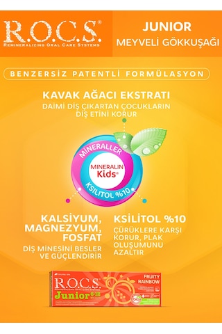 Rocs Junior 6-12 Yaş Meyveli Gökkuşağı Diş Macunu 60 Ml