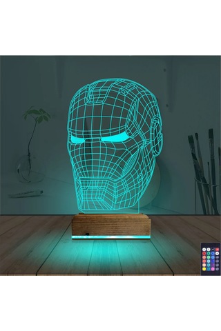 Luvivia Ironman Robot 3d Lamba - Masa Gece Lambası Şeffaf