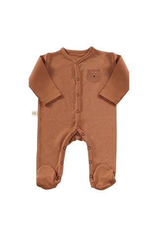 Tinylamb Honey Bear Unisex 3 Parça Hastane Çıkışı Takımı Organik Pamuk Yenidoğan Set Kiremit