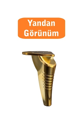 Homdep Kanepe Koltuk Tv Ünitesi Konsol Yükseltme Çizgili Model Plastik Ayak 19 Cm Gold Renk 4 Adet Gold
