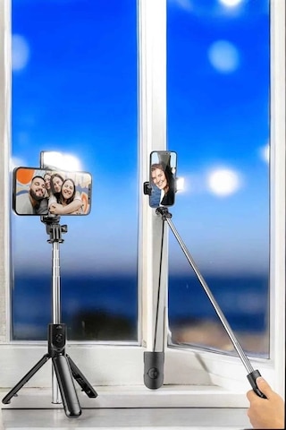 Mey Najmaddin Selfie Çubuğu Tripod Kumandalı Telefon Tutucu Siyah Najmaddin