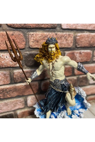 Deniz Ve Deprem Tanrısı Poseidon Mızraklı Heykel Biblo