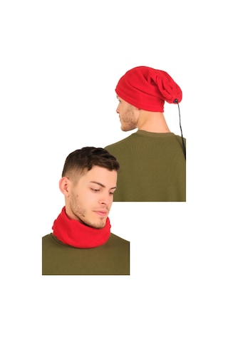 Unisex Polar Kırmızı Boyunluk 2'li Set Kırmızı