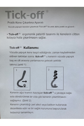 Tick-Off Kene Sökücü Kene Çıkartma Aleti