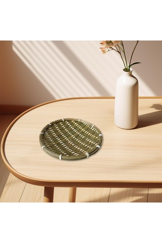 Suntek Parti Bahçe Için Bambu Sepet Tepsisi 22 CM