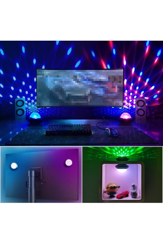 Geeksen Usb Şarjlı 2'li 1 Arada Gece Lambası Ve Parti Işığı - Mini Sihirli Top Diğer