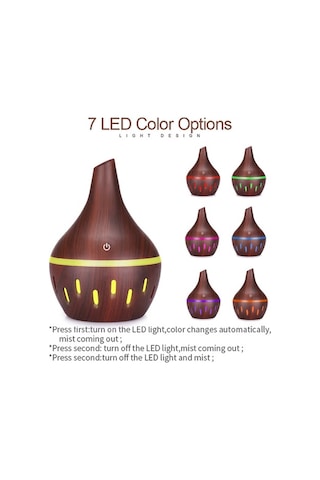 Novahub Gcvizuso 300ml Ultrasonik Aromaterapi Difüzörü - 7 Renk Led, Nemlendirici