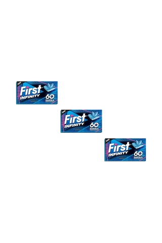 First 60 Dk Infinity Nane Aromalı Şekersiz Tatlandırıcılı Sakız - 3'lü Paket