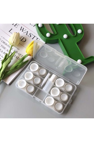 Vkemall 6 Çift Lens Kabı Seti - Çözüm Şişesi, Pens Ve Emme Çubuğu İle Seyahat Dostu