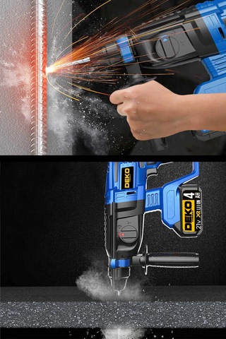 Deko Turkey DKT21KD 21v 4Ah Çift Akülü Darbeli Kırıcı Delici+Set