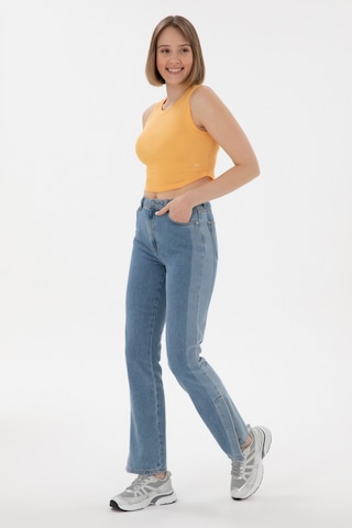 U.S. Polo Assn. Kadın Turuncu Kolsuz Bisiklet Yaka Crop Basic Tişört 50305695-VR202